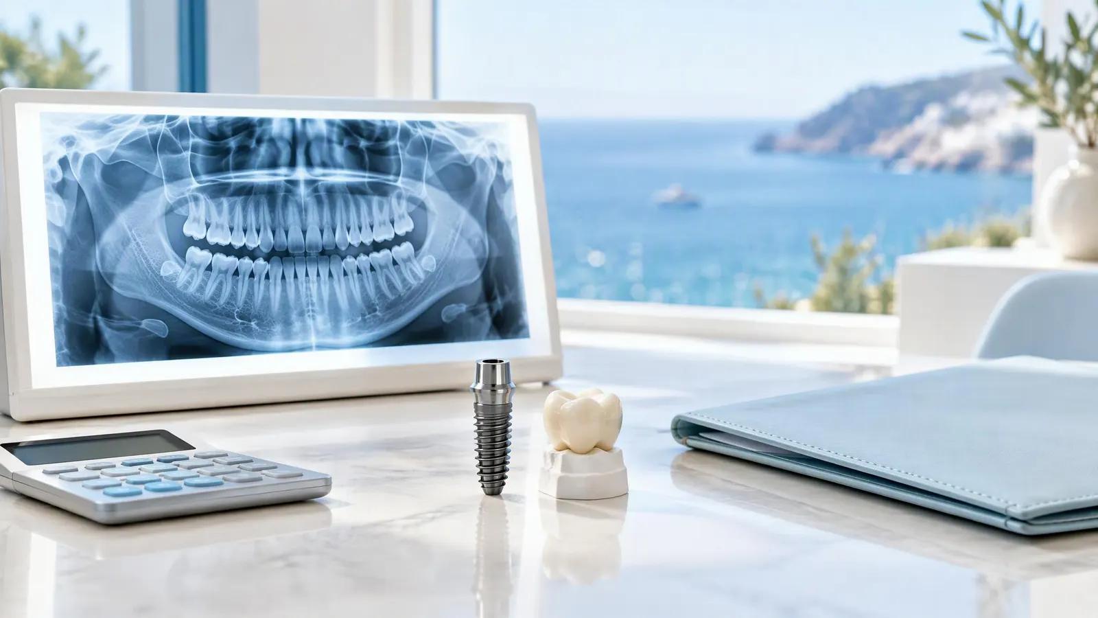 Implant dentaire en titane et pilier illustratifs utilisés pour expliquer les facteurs d’un devis